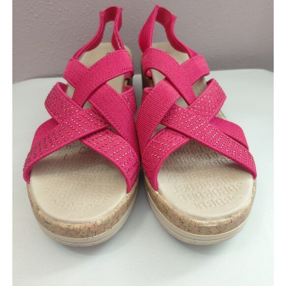 Bzees Ritz Sparkle Machine Washable Cork Wedge Sandal Size 8.5M - Picture 2 of 8